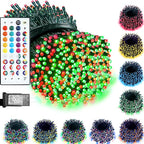 Lovelite 164FT Christmas Lights Outdoor, 35 Colors Changing 500 LED String Lights Green Wire Remote Timer, Waterproof Halloween Light for Indoor Outdoor Holiday Party Xmas Tree Wedding Decor