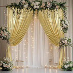 Outpain Thick 20 ft x 10 ft Gold Sequin Backdrop Curtain for Parties, Wrinkle Free Glitter Photo Backdrop Drapes 4 Panels 5x10ft Gold Back Drop Cloth for Wedding Christmas Photography Background