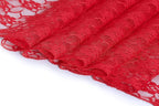 MDS Pack of 25 Wedding 12 x 108 inches Lace Table Runner for Wedding, Decorations for Birthday Parties, Banquets, Graduations, Engagements, and Runners fit Rectangle, Round Table- Red