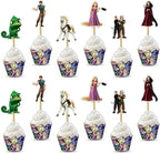 "Rapunzl Cupcake Wrappers – Princess Theme Cupcake Decoration for Birthday Party & Celebration – Tangled Inspired Cupcake Holders for Girls Princess Party Supplies, Dessert Table Décor"