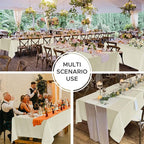 Fitable 10 Pack Rectangle Tablecloths: Stain Resistant Wrinkle Free Fabric Table Clothes, Washable Reusable Polyester Table Covers for Wedding Party Birthday Banquet Reception(Ivory, 70x120 Inch)