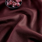 Solino Home Linen Burgundy Table Runner 156 Inches Long - 100% Pure Linen Extra Long Table Runner 14 x 156 Inch for Christmas, Fall, Autumn, Thanksgiving - Classic Hemstitch