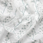 VISIONTEX White Sheer Voile Curtains, Decorative White Embossed Leaves Rod Pocket Window Drapes for Home Kitchen, Living Room and Bedroom 54 x 95 Inch, Set of 2 Curtain Panels