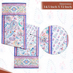 Maison d' Hermine Table Runner 100% Cotton Double Layer Table Runners 72 inches Long Decorative for Home Kitchen Dining Party Wedding Bridal Shower Spring Summer (Indian Floral, 14.50" x 72")