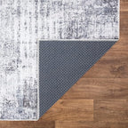 Bloom Rugs Washable Non-Slip 9' x 12' Rug - Gray/Charcoal/Blue Modern Abstract Area Rug for Living Room, Bedroom, Dining Room, and Kitchen - Exact Size: 9' x 12'