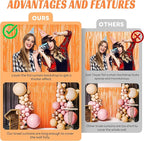 BTSD-home Orange Foil Fringe Curtain, Metallic Photo Booth Backdrop Tinsel Door Curtains for Wedding Birthday Bridal Shower Baby Shower Bachelorette Christmas Party Decorations(4 Pack, 8ft x 3ft)