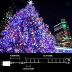 LAMPHOME 66ft Patriotic String Lights - Red White Blue Mini Lights, 200 LED Transparent Wire Fairy Starry String Lights Plug in, 11 Lighting Modes for Outdoor Tree Party Decoration (Red White Blue)