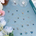 Wine Glass Charms Wine Charms for Stem Glasses Glass Markers Identifiers Tags for Christmas Tasting Party Favors Decorations