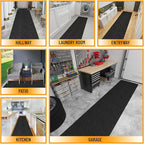 Ottomanson Commercial Scrape Rib Entry Mat – Heavy Duty Ribbed Floor Mat for High Traffic – Non Slip Rubber Back, Waterproof – Indoor Outdoor Use for Offices, Schools, Lobbies, 2' x 35', Black