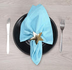 12 Pcs Lightweight Metal Napkin Rings - Gold Star Metal Holders for Elegant Table Decor, Parties, Weddings, Holidays, Everyday Dining - Metallic Adornment for Table Settings - CLEENTABLE