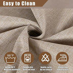 Fitable Faux Linen Tablecloth Rectangle 60 x 84 Inch - Fabric Neutral Table Cloth for 6 Foot Tables, Nature Faux Burlap Kitchen Table Cover for Dining, Party, Farmhouse, Outdoor Picnic, Camping