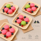 magnus EKO | 6 Inch Square Plates 200 Pcs | Disposable Plates For Party | Eco Friendly, Compostable and Biodegradable serving plates for Catering, Weddings and Parties