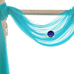 MDS Halloween Chiffon Draping Fabric - 2 Panel, 30" Wide x 50ft Long - Sheer Spooky Arbor & Canopy Drapery for Haunted House Backdrops, Party Ceilings, DIY Costumes & Themed Events - Peacock Blue