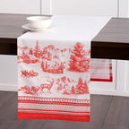 Maison d' Hermine Table Runner 100% Cotton Single Layer Table Runners 108 inches Long for Thanksgiving Christmas Decorations Home Kitchen Dining Party Wedding (Winter Jouy, 14.5" x 108")