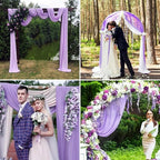 4 Panels Wedding Arch Draping Fabric 28" x 20 Ft Wedding Arch Drapes Chiffon Fabric Drape Sheer Backdrop Curtain for Weddings Party Ceremony Birthday Arbor Drapery Reception Ceiling Decor(Lavender)