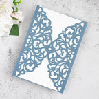 20Pcs Dusty Blue Laser Cut Invitation Cards With Blank Inner Sheets for Wedding Cards Bridal Shower Engagement Quinceanera Invitation (No Envelopes)