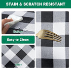 Biscaynebay Fabric Square Tablecloths 60x60 Inch, Black/Grey Scottish Plaid Table Cloth Small Card Folding Table Covers Water Resistant for Dining, Kitchen, Wedding and Parties, etc Machine Washable