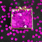 Hot Pink Love Heart Table Confetti - Valentines Day Party Foil Metallic Sequins Wedding Birthday Engagement Anniversary Bachelorette Party Sprinkles Decorations, 60g
