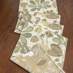 Mika Home Tropical Leaf Table Runner for Home Decor 13X90 Inches Green Brown Seasonal Dining Table Decoration for Home