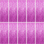 10 Pack Foil Curtain Backdrop Metallic Tinsel Foil Fringe Curtains Photo Booth Props for Birthday Wedding Engagement Baby Shower Bachelorette Christmas Holiday Celebration Party Decorations
