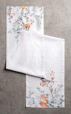 Maison d' Hermine Table Runner 100% Cotton Single Layer Table Runners 36 inches Long for Thanksgiving Christmas Decorations Home Kitchen Dining Party Wedding (Whitish Shabby Chique, 14.5" x 36")