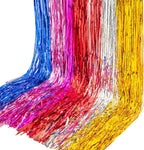 BRAVESHINE Foil Fringe Curtains - Metallic Tinsel Foil Curtain Party Steamers Backdrop for Boys Men/Blue Birthdays Decorations/Wedding/Anniversary Celebration/Sea Theme/Bachelorette Party