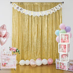 Sugargirl Gold Sequin Backdrop Curtain 4 Panels 2FTx8FT Glitter Gold Background Drapes Sparkle Photography Backdrop for Party Wedding Birthday Wall Decoration