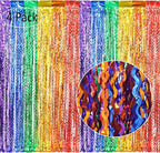 4 Pack Wavy Rainbow Foil Fringe Curtains - Colorful Party Decorations 3.3x6.6ft Tinsel Metallic Streamers Holiday Photo Booth Props Backdrop for Birthday Wedding Engagement