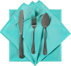 Cloth Napkins 17x17 inch Washable Polyester Dinner Napkins Soft Table Napkins for Wedding Party Dining Banquet(Turquoise,50PCS)