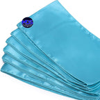 MDS Pack of 300 PCS Satin Chair Sashes Charmeuse Sateen Dining Chair Bows Ribbon Ties Back Sash for Wedding Party Birthday Home Hotel Restaurant Banquet Decoration (7 x 108 Inch, Turquoise)