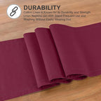 Ruvanti Linen Table Runner 90 Inches, Classic Hemstitch, Washable, Reusable, Non-Slipping, Stain Resistant- Perfect for Parties, Weddings, Dinners, Thanksgiving, Christmas, Indoor use – Burgundy