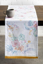 Maison d' Hermine Table Runner 100% Cotton Single Layer Table Runners 108 inches Long Decorative for Home Kitchen Dining Party Wedding Bridal Shower Spring Summer (Paradise Island, 14.50" x 108")
