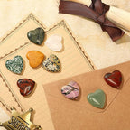 Nuenen 30 Pcs Heart Shape Crystals Bulk 1.2 Inch Gemstone Heart Stones Worry Stone Rocks Quartz Love Pocket Palm Bulk for Mother's Day Gifts Stress Relief Gift (Vintage Color)