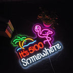 Flamingo Its 5 00 O'clock Somewhere Neon Sign for Wall Décor Dimmable LED Bar Beer Neon Light USB Powered Neon Art Signs