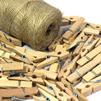 Mini Natural Wooden Clothespins, 60pcs, 1.4 Inch Photo Paper Peg Pin Craft Clips for Scrapbooking, Arts & Crafts, Hanging Photos (60pc Natural)
