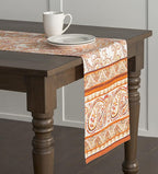 Maison d' Hermine Table Runner 100% Cotton Single Layer Table Runners 90 inches Long for Thanksgiving Christmas Decorations Home Kitchen Dining Party Wedding (Palatial Paisley, 14.5" x 90")