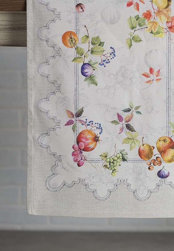 Maison d' Hermine Table Runner 100% Cotton Single Layer Table Runners 48 inches Long for Thanksgiving Christmas Decorations Home Kitchen Dining Party Wedding (Fruit D'Hiver, 14.5" x 48")