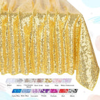QueenDream Gold Sequin Tablecloth 60x102 Inch Sparkly Gold Wedding Tablecloth for Baby Shower Birthday Christmas Party Decorations