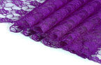 MDS Pack of 15 Wedding 12 x 108 inches Lace Table Runner for Wedding, Decorations for Birthday Parties, Banquets, Graduations, Engagements, and Runners fit Rectangle, Round Table- Purple