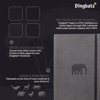 Dingbats* Wildlife Dotted Writing Journal Notebook A5 - Vegan Leather Softcover - Ideal for Work, Travel - Pocket, Elastic Closure, & Bookmark