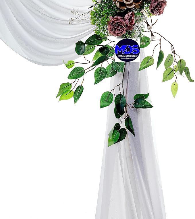 MDS Halloween Chiffon Draping Fabric - 2 Panel, 30" Wide x 75ft Long - Sheer Spooky Arbor & Canopy Drapery for Haunted House Backdrops, Party Ceilings, DIY Costumes & Themed Events - Cool Gray