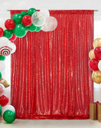 Eternal Beauty Red Sequin Backdrop, 6x6 Ft Glitter Background Curtains for Christmas Shimmer Photography Party Wedding Birthday Back Drop Decor