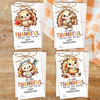 40 PCS Fall Gift Tags Thanksgiving Gift Tags with String, 2.1" x 3.5" Thanksgiving Design Present Label for Present Bags, Fall Party Favor Decorations, 4 Styles - A02