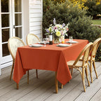 MIULEE Fall Tablecloth Burnt Orange Linen Cottton Table Cloth Rectangle Waterproof Spillproof Cross-Star Textured Table Cltoth Decorative Farmhouse for Dining Party Weddings 60x120 Inch