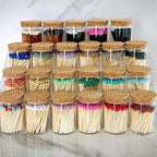 2" Matches in a Chic Jar + Striker Stickers Included | 100 Matchsticks in The Color of Your Choice | Decorative Safety Matches with a Cork Top Glass Holder | Gifts & Home Decor by Thankful Greetings