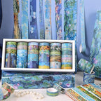 32 Rolls Washi Tape Set, Colored Van Gogh Patterns Decorative Masking Tape, Vintage Artists Tapes for Journaling, Junk Journal, DIY Craft Projects, Scrapbooking Supplies Decor