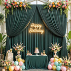 30ftx10ft Wrinkle Free Hunter Green Backdrop Curtains for Party Background, 6 Panles Silky Green Photo Backdrop Drapes Back Drop Cloth for Wedding Birthday Photography Baby Shower Decor