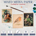 Wanderings Handmade Deckled Edge Vintage Paper - 10"x12" - Thick 300 GSM - Pack of 25 - Watercolor, Mixed Media for Artists, Writers, Bookmaking, Arts & Crafts - 100% Recycled Cotton