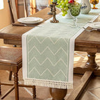 Table Runners 83 Inches,Waterproof Boho Table Runner with Tassel Fringe,Table Runner for Party Coffee Table