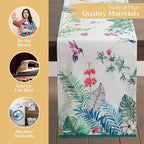 Maison d' Hermine Table Runner 100% Cotton Double Layer Table Runners 108 inches Long Decorative for Kitchen Dining Party Baby Shower Wedding Bridal Shower Spring Summer (Tropiques, 14.50" x 108")